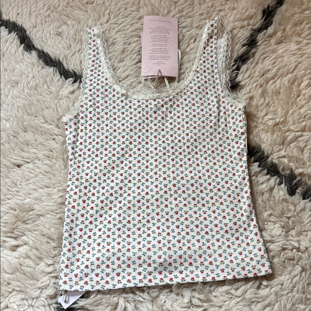 Christy Dawn Cream Tank Top with Small Floral Print - Picture 11 of 15